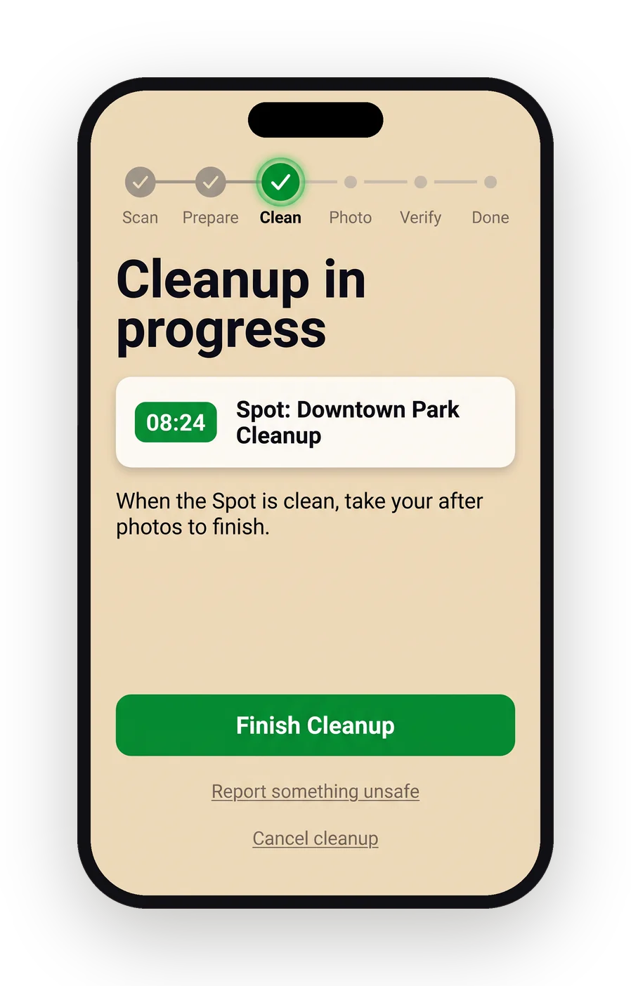 Active cleanup in progress